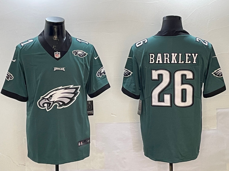 Men Philadelphia Eagles 26 Barkley green 2025 Nike NFL jersey style 2